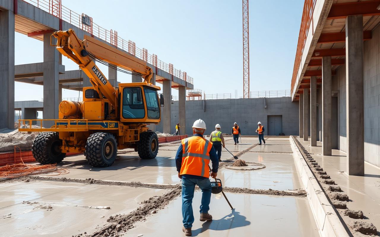 Proses pengecoran beton dengan pompa beton di proyek Kalimantan Utara